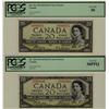 Image 1 : 1954 $20 BC-33b #D/E9360800 PCGS VF30PPQ and BC-33a #A/E0066972 PCGS VF30