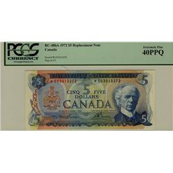 1972 $5 BC-48bA *C/U3013272 PCGS EF40