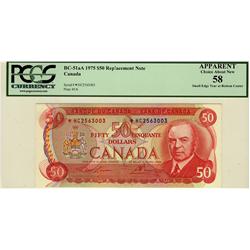 1975 $50 BC-51aA *HC2563003 PCGS AU58, a nice looking note.  Minor tear.