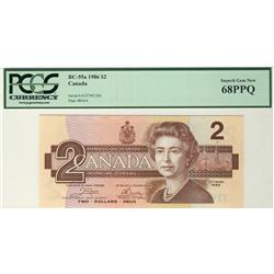 1986 $2 BC-55a #AUJ7491366, PCGS Superb Gem UNC68PPQ.