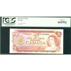 1974 $2 BC-47a *RT0000004 PCGS UNC66PPQ, attractive low number