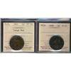 Image 1 : Nfld 1888 1¢ ICCS F15.  Also includes N.S. 1861 1¢ Large Bud ICCS VF30.  Lot of 2 coins.