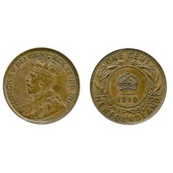 Nfld 1919 1¢ ICCS MS62 Trace Red