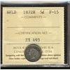 Image 1 : Nfld 1872H 5¢ ICCS F15.