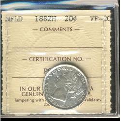 Nfld 1882H 20¢ ICCS VF20.