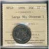 Image 1 : Nfld 1896 20¢ Obv 1 ICCS EF40.