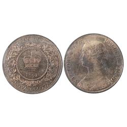 N.S. 1861 1¢ SP64 Red/Brown, a scarce and rarely seen example.  Accompanied with the ICCS tag but no