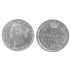 N.B. 1862 DP 2 10¢ ICCS EF45, brilliant and lustrous.  Scarce.