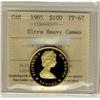 Image 1 : Gold 1985 $100 22kt ICCS PF67 Ultra Heavy Cameo.