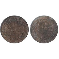 1858 1¢ ICCS MS60RB.