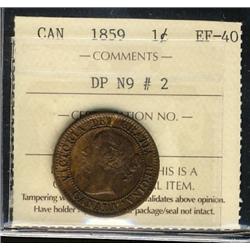 1859 1¢ DP N9 #2 ICCS EF40.