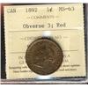 Image 1 : 1892 1¢ Obv 3 ICCS MS63Rd.
