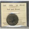 Image 1 : 1894 1¢ ICCS MS62RB.