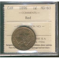 1896 1¢ ICCS MS63RD.
