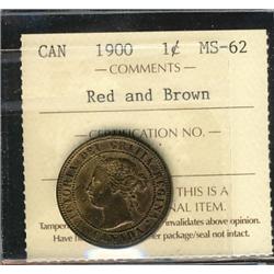 1900 1¢ ICCS MS62RB.