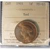 Image 1 : 1901 1¢ ICCS MS65RD. Strong red withlight touch of gold tones on rim.