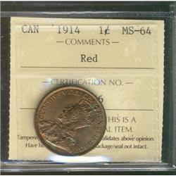 1914 1¢ ICCS MS64RD.