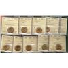 Image 1 : 1939  1¢ ICCS MS65RD.  Lot of 10 coins.