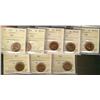Image 1 : 1939, 1947, 1950 & 1952 1¢ ICCS MS65RD.  Lot of 8 coins, two of each date.