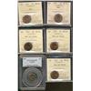 Image 1 : 1941, 1942(4) & 1943 1¢ MS63.  Lot of 6 coins all ICCS except 1943 which is PCGS.  A mix or Reds to