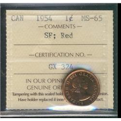 1954 1¢ SF ICCS MS65RD.