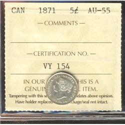 1871 5¢ ICCS AU55.