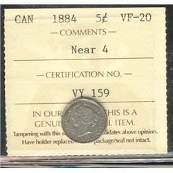 1884 5¢ Near 4 ICCS VF20.