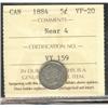 Image 1 : 1884 5¢ Near 4 ICCS VF20.