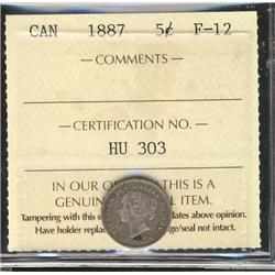 1887 5¢ ICCS F12