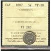 Image 1 : 1887 5¢ ICCS VF30