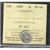 Image 1 : 1889 5¢ ICCS EF40, brilliant and lustrous.
