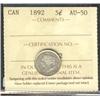 Image 1 : 1892 5¢ ICCS AU50.
