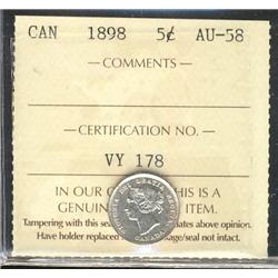 1898 5¢ ICCS AU58.