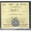 Image 1 : 1900 Round O 5¢ ICCS EF45, lustrous and brilliant.