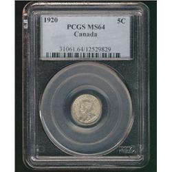 1920 5¢ PCGS MS64.