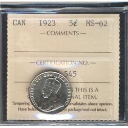 1923 5¢ ICCS MS62.