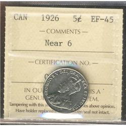 1926 Near 5¢ ICCS EF45.