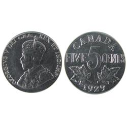 1929 5¢ ICCS/PCGS MS65, great fields with superb lustre.  Rare this nice.