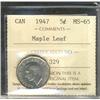 Image 1 : 1947 5¢ ML ICCS MS65.