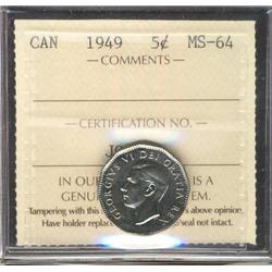 1949 5¢ ICCS MS64