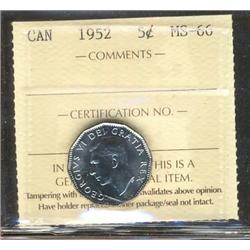 1952 5¢ ICCS MS66