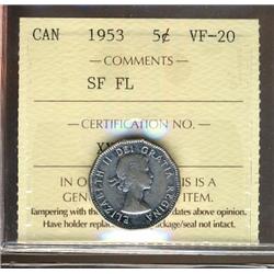 1953 SF, Far MULE 5¢ ICCS VF20, problem free.