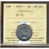 Image 1 : 1953 SF, Far MULE 5¢ ICCS VF20, problem free.