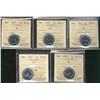 Image 1 : 1953 SF 5¢ ICCS MS65.  Lot of 5 coins.