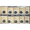 Image 1 : 1954 5¢(4), 1963(2), 1964 Cam, 1965 Cam and Hvy Cam & 1970 Hvy Cam.  Lot of 10 ICCS PL64 examples.