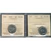 Image 1 : 1957 5¢ ICCS PL66.  Lot of 2 coins.