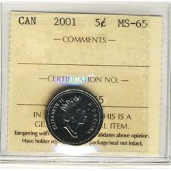 2001 5¢ ICCS MS65