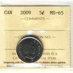 2009 Logo 5¢ ICCS MS65