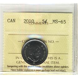 2010 Logo 5¢ ICCS MS65