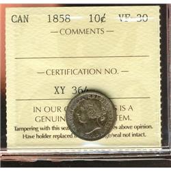 1858 10¢ ICCS VF30